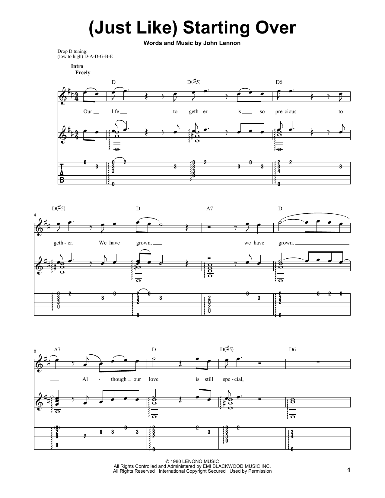 Preview John Lennon (Just Like) Starting Over Classical sheet music, notes and chords for Guitar Tab, SKU: 98761 sheet music, piano notes, chords, guitar tabs, score, transpose, transcribe, how to play, guide, download, learn, tutorial, progression, song, artist, awards, billboard, mtv, vh1, tour, single, album, release