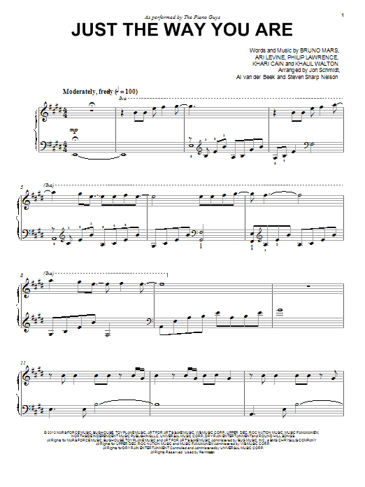Preview The Piano Guys Just The Way You Are Classical sheet music, notes and chords for Piano, SKU: 99037 sheet music, piano notes, chords, guitar tabs, score, transpose, transcribe, how to play, guide, download, learn, tutorial, progression, song, artist, awards, billboard, mtv, vh1, tour, single, album, release