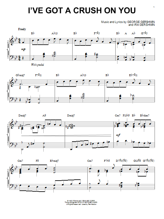 Preview George Gershwin I've Got A Crush On You Jazz sheet music, notes and chords for Piano Solo, SKU: 99171 sheet music, piano notes, chords, guitar tabs, score, transpose, transcribe, how to play, guide, download, learn, tutorial, progression, song, artist, awards, billboard, mtv, vh1, tour, single, album, release