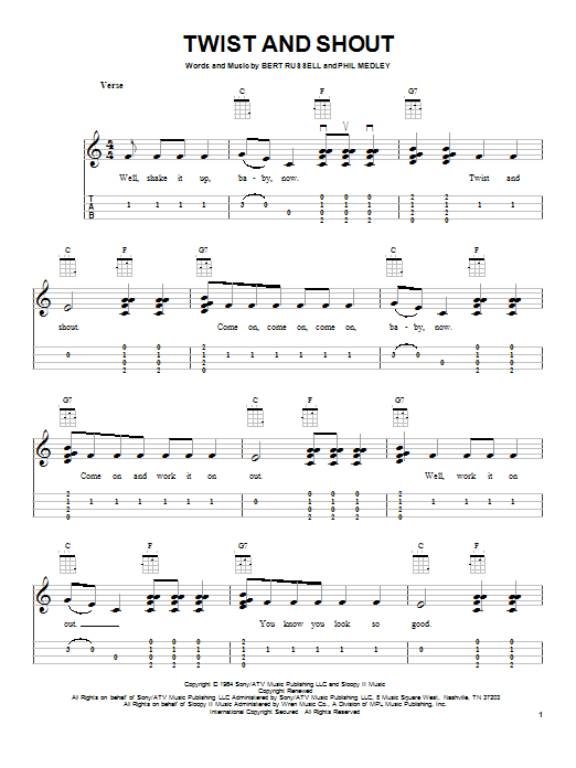 Preview The Beatles Twist And Shout Rock sheet music, notes and chords for Ukulele, SKU: 99463 sheet music, piano notes, chords, guitar tabs, score, transpose, transcribe, how to play, guide, download, learn, tutorial, progression, song, artist, awards, billboard, mtv, vh1, tour, single, album, release