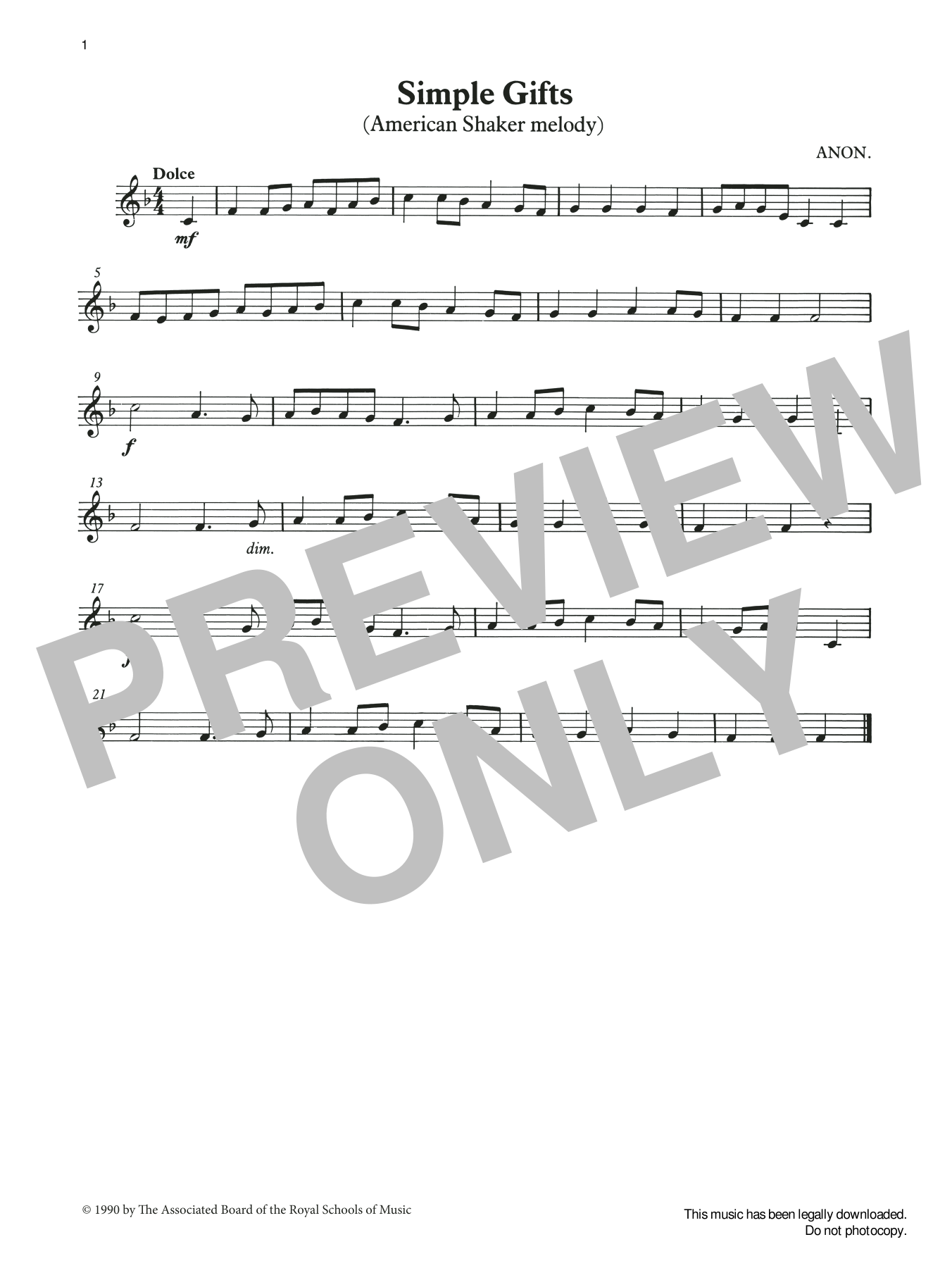 Aaron Copland Simple Gifts from Graded Music for Tuned Percussion, Book I Sheet Music & Chords for Percussion Solo - Download or Print PDF