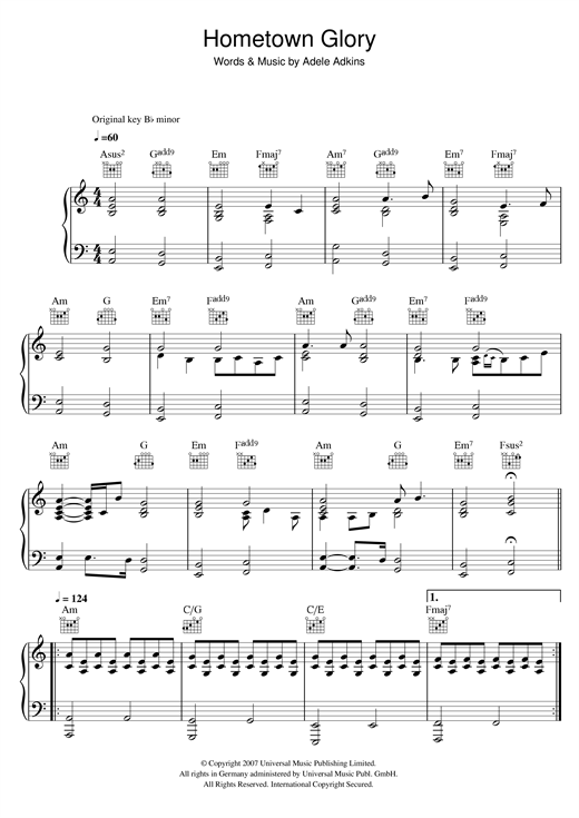 Preview Adele Hometown Glory Rock sheet music, notes and chords for Piano, SKU: 89969 sheet music, piano notes, chords, guitar tabs, score, transpose, transcribe, how to play, guide, download, learn, tutorial, progression, song, artist, awards, billboard, mtv, vh1, tour, single, album, release