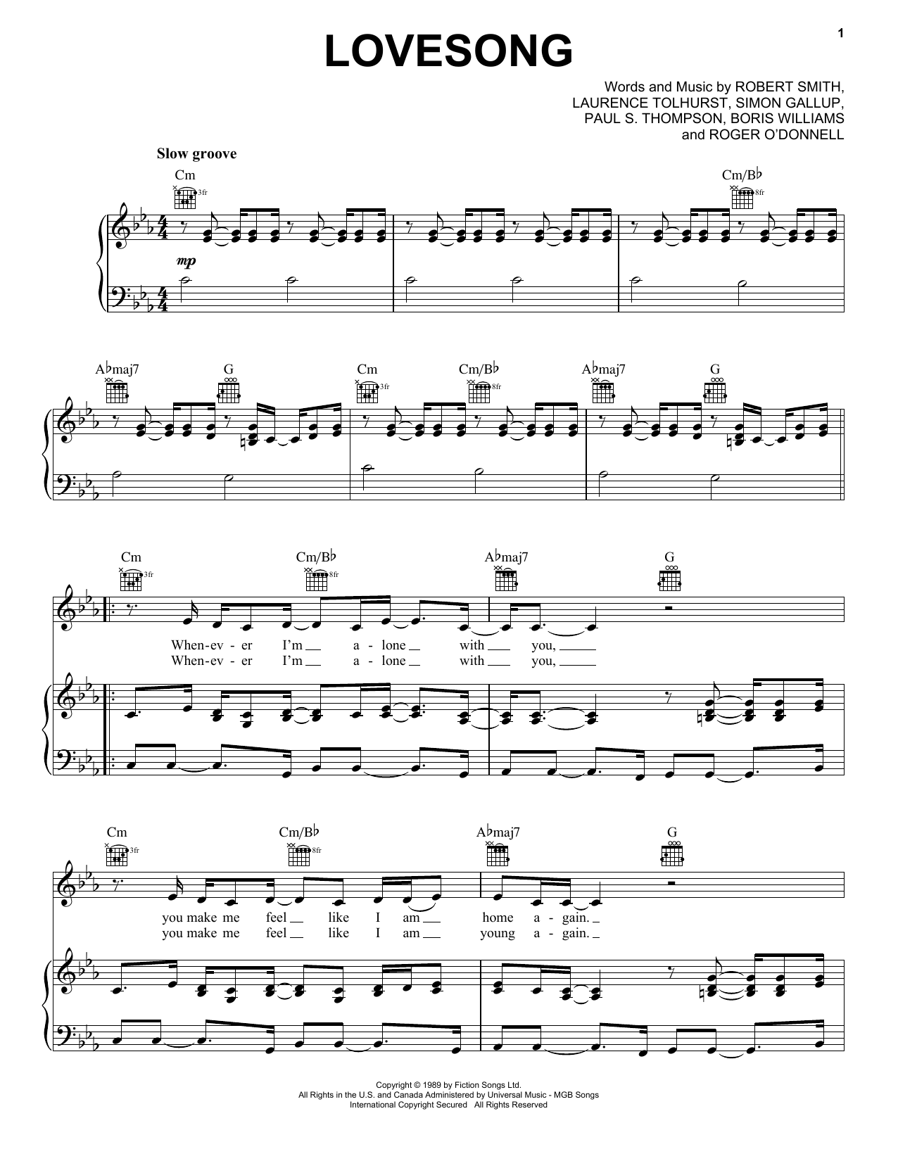 Download Adele Lovesong sheet music and printable PDF score & Pop music notes