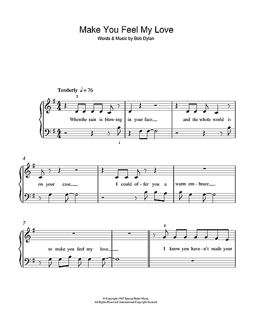 Make You Feel My Love Sheet Music Notes Adele Chords Download