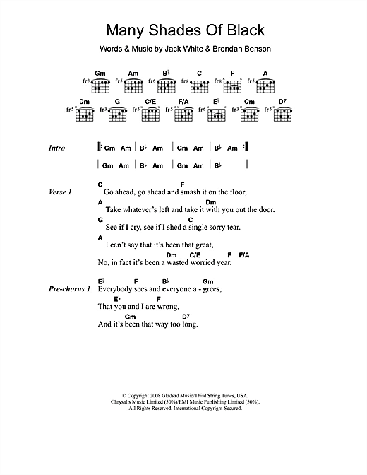 Download Adele Many Shades Of Black sheet music and printable PDF score & Rock music notes