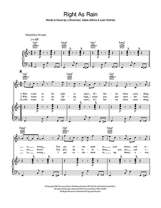 Preview Adele Right As Rain Pop sheet music, notes and chords for Violin, SKU: 114362 sheet music, piano notes, chords, guitar tabs, score, transpose, transcribe, how to play, guide, download, learn, tutorial, progression, song, artist, awards, billboard, mtv, vh1, tour, single, album, release