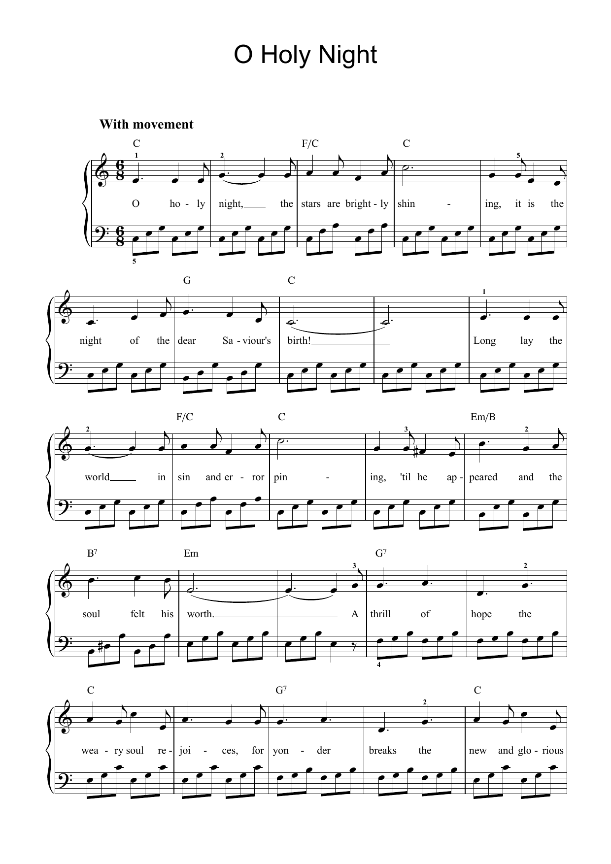 Download Adolphe Adam O Holy Night sheet music and printable PDF score & Folk music notes