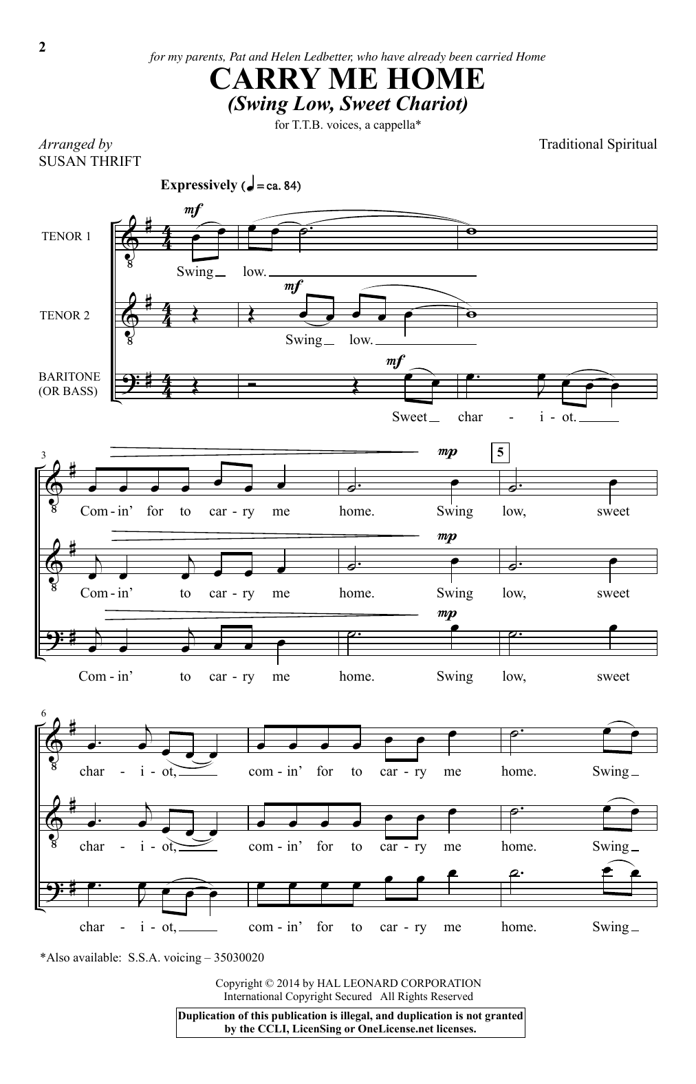 Preview African-American Spiritual Carry Me Home (Swing Low, Sweet Chariot) (arr. Susan Thrift) Folk sheet music, notes and chords for Choral TTB, SKU: 160207 sheet music, piano notes, chords, guitar tabs, score, transpose, transcribe, how to play, guide, download, learn, tutorial, progression, song, artist, awards, billboard, mtv, vh1, tour, single, album, release