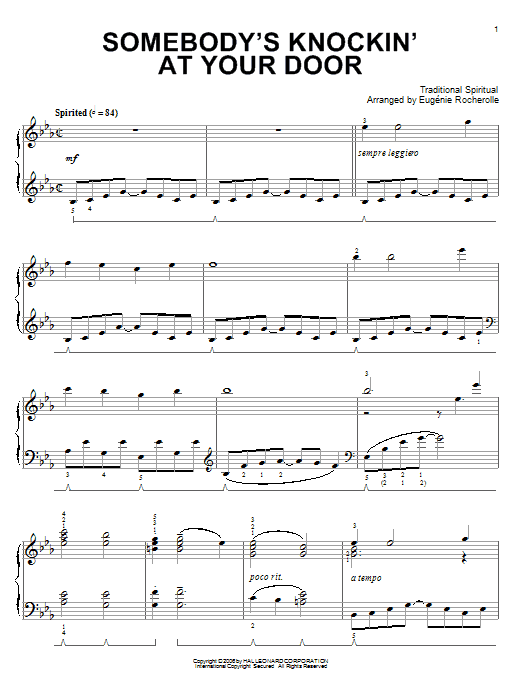 Preview African-American Spiritual Somebody's Knockin' At Your Door Folk sheet music, notes and chords for Piano, SKU: 57057 sheet music, piano notes, chords, guitar tabs, score, transpose, transcribe, how to play, guide, download, learn, tutorial, progression, song, artist, awards, billboard, mtv, vh1, tour, single, album, release