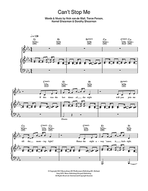 Preview Afrojack Can't Stop Me Dance sheet music, notes and chords for Piano, Vocal & Guitar (Right-Hand Melody), SKU: 114744 sheet music, piano notes, chords, guitar tabs, score, transpose, transcribe, how to play, guide, download, learn, tutorial, progression, song, artist, awards, billboard, mtv, vh1, tour, single, album, release