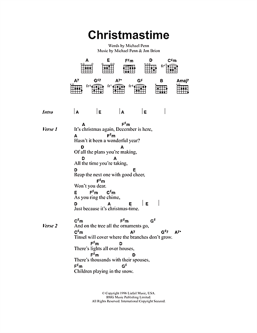 Preview Aimee Mann Christmastime Pop sheet music, notes and chords for Lyrics & Chords, SKU: 101318 sheet music, piano notes, chords, guitar tabs, score, transpose, transcribe, how to play, guide, download, learn, tutorial, progression, song, artist, awards, billboard, mtv, vh1, tour, single, album, release