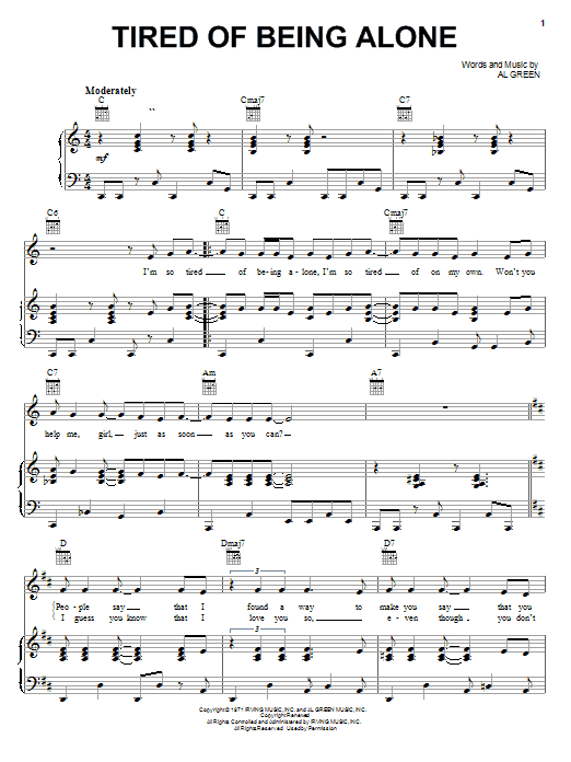 Preview Al Green Tired Of Being Alone Jazz sheet music, notes and chords for Real Book – Melody & Chords, SKU: 472909 sheet music, piano notes, chords, guitar tabs, score, transpose, transcribe, how to play, guide, download, learn, tutorial, progression, song, artist, awards, billboard, mtv, vh1, tour, single, album, release