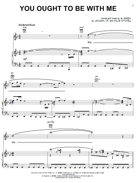 Preview Al Green You Ought To Be With Me Soul sheet music, notes and chords for Piano, Vocal & Guitar (Right-Hand Melody), SKU: 21308 sheet music, piano notes, chords, guitar tabs, score, transpose, transcribe, how to play, guide, download, learn, tutorial, progression, song, artist, awards, billboard, mtv, vh1, tour, single, album, release