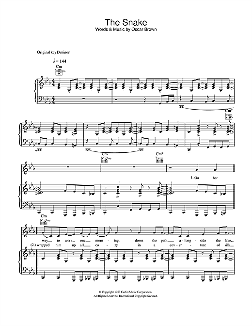 Preview Al Wilson The Snake Soul sheet music, notes and chords for Lyrics & Chords, SKU: 107943 sheet music, piano notes, chords, guitar tabs, score, transpose, transcribe, how to play, guide, download, learn, tutorial, progression, song, artist, awards, billboard, mtv, vh1, tour, single, album, release