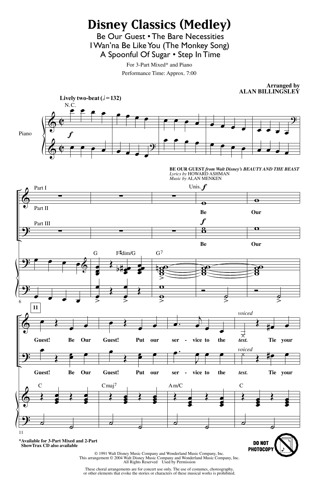 Preview Alan Billingsley Disney Classics (Medley) Disney sheet music, notes and chords for 3-Part Mixed Choir, SKU: 425426 sheet music, piano notes, chords, guitar tabs, score, transpose, transcribe, how to play, guide, download, learn, tutorial, progression, song, artist, awards, billboard, mtv, vh1, tour, single, album, release