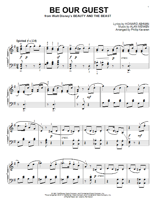 Alan Menken Be Our Guest Classical Version From Beauty And The Beast Arr Phillip Keveren Sheet Music Download Printable Children Pdf Piano Solo Score Sku 168 Alan Menken Be Our Guest Classical Version From Beauty And The Beast Arr Phillip Keveren Sheet Music Download Printable Children Pdf Piano Solo Score Sku 168
