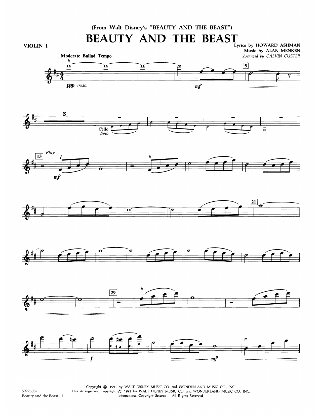 Alan Menken Beauty And The Beast Arr Calvin Custer Violin 1 Sheet Music Download Printable Disney Pdf Orchestra Score Sku 371535 Source beauty and the beast: alan menken beauty and the beast arr calvin custer violin 1 sheet music notes chords download printable orchestra sku 371535