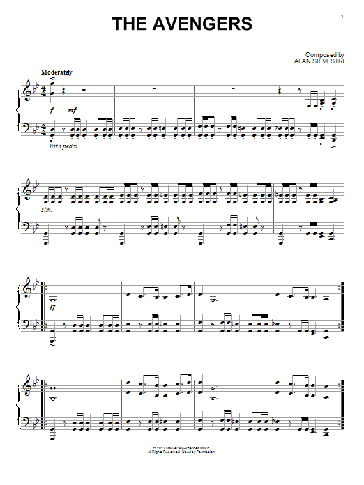 Alan Silvestri The Avengers Sheet Music Download Printable Film Tv Pdf Piano Solo Score Sku 90445