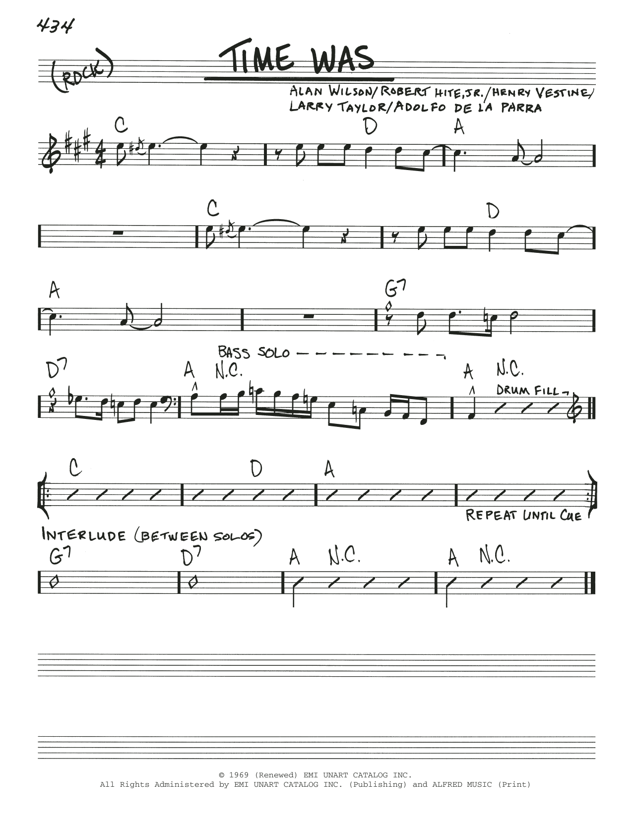 Download Alan Wilson Time Was sheet music and printable PDF score & Jazz music notes