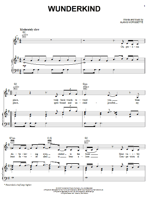 Preview Alanis Morissette Wunderkind Pop sheet music, notes and chords for Easy Piano, SKU: 58551 sheet music, piano notes, chords, guitar tabs, score, transpose, transcribe, how to play, guide, download, learn, tutorial, progression, song, artist, awards, billboard, mtv, vh1, tour, single, album, release