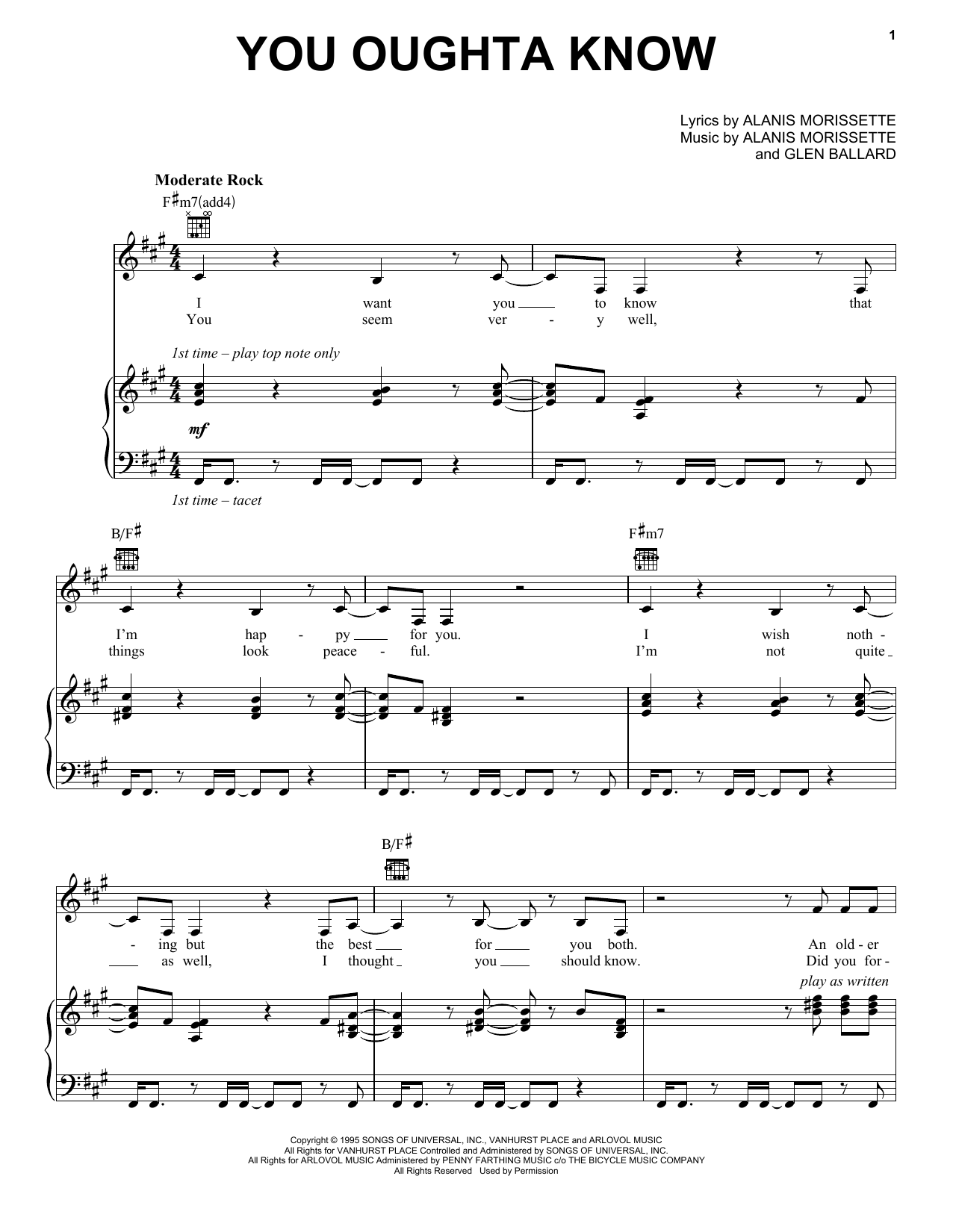 Preview Alanis Morissette You Oughta Know Rock sheet music, notes and chords for Bass Guitar Tab, SKU: 51244 sheet music, piano notes, chords, guitar tabs, score, transpose, transcribe, how to play, guide, download, learn, tutorial, progression, song, artist, awards, billboard, mtv, vh1, tour, single, album, release