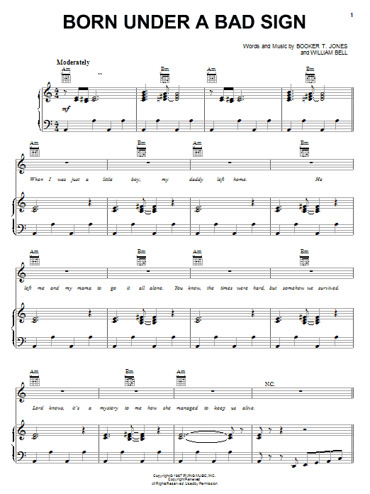 Preview Albert King Born Under A Bad Sign Pop sheet music, notes and chords for Bass Guitar Tab, SKU: 51075 sheet music, piano notes, chords, guitar tabs, score, transpose, transcribe, how to play, guide, download, learn, tutorial, progression, song, artist, awards, billboard, mtv, vh1, tour, single, album, release