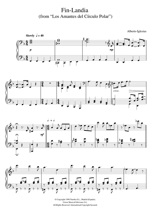 Preview Alberto Iglesias Fin-Landia (from sheet music, piano notes, chords, guitar tabs, score, transpose, transcribe, how to play, guide, download, learn, tutorial, progression, song, artist, awards, billboard, mtv, vh1, tour, single, album, release