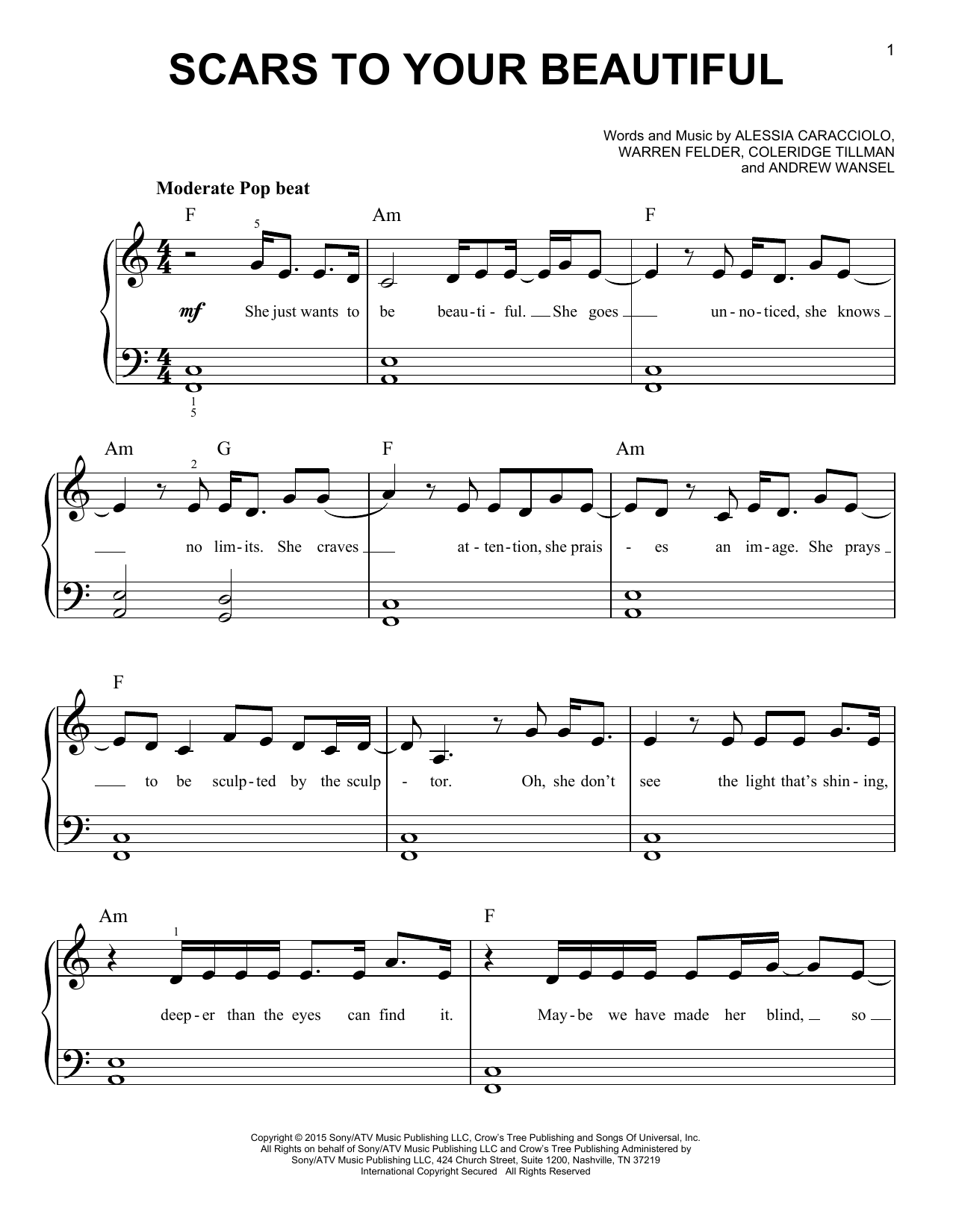 Preview Alessia Cara Scars To Your Beautiful Rock sheet music, notes and chords for Ukulele, SKU: 181193 sheet music, piano notes, chords, guitar tabs, score, transpose, transcribe, how to play, guide, download, learn, tutorial, progression, song, artist, awards, billboard, mtv, vh1, tour, single, album, release