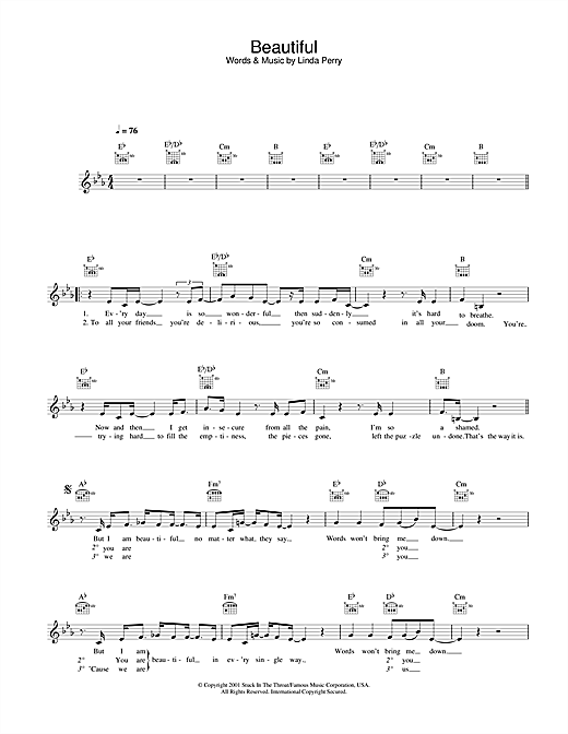 Download Alex Parks Beautiful sheet music and printable PDF score & Pop music notes