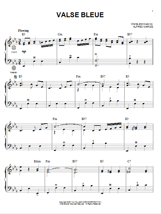 Preview Alfred Margis Valse Bleue Classical sheet music, notes and chords for Accordion, SKU: 79149 Download Alfred Margis Valse Bleue sheet music and printable PDF score & Classical music notes