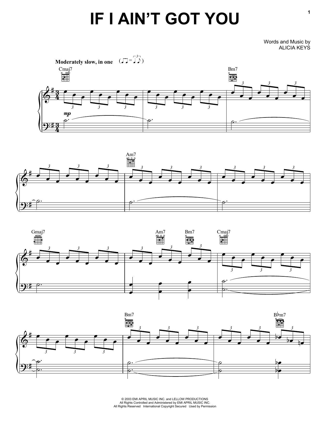 Alicia Keys If I Ain T Got You Sheet Music Notes Printable Pop Score Vpropg Pdf Download 405243