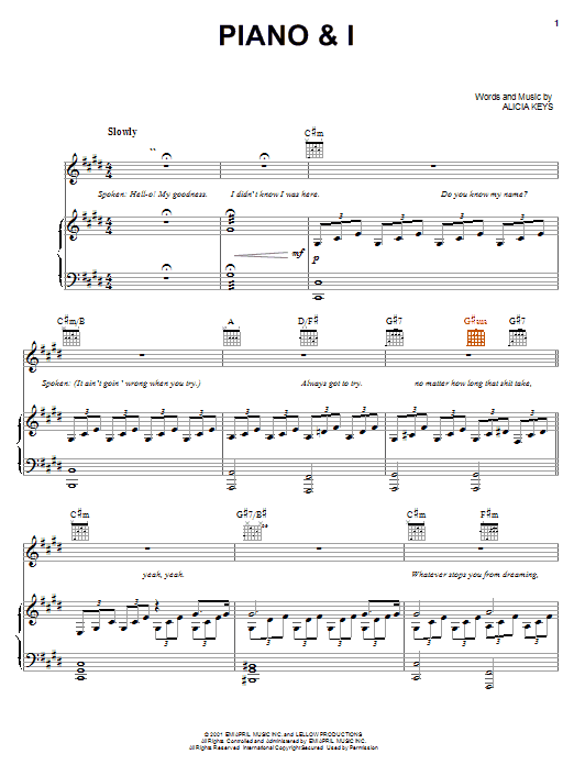 Preview Alicia Keys Piano & I Pop sheet music, notes and chords for Easy Piano, SKU: 23301 sheet music, piano notes, chords, guitar tabs, score, transpose, transcribe, how to play, guide, download, learn, tutorial, progression, song, artist, awards, billboard, mtv, vh1, tour, single, album, release