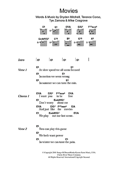 Preview Alien Ant Farm Movies Metal sheet music, notes and chords for Bass Guitar Tab, SKU: 31989 Download Alien Ant Farm Movies sheet music and printable PDF score & Metal music notes