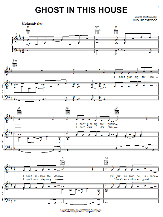 Preview Alison Krauss Ghost In This House Country sheet music, notes and chords for Piano, Vocal & Guitar (Right-Hand Melody), SKU: 21406 sheet music, piano notes, chords, guitar tabs, score, transpose, transcribe, how to play, guide, download, learn, tutorial, progression, song, artist, awards, billboard, mtv, vh1, tour, single, album, release