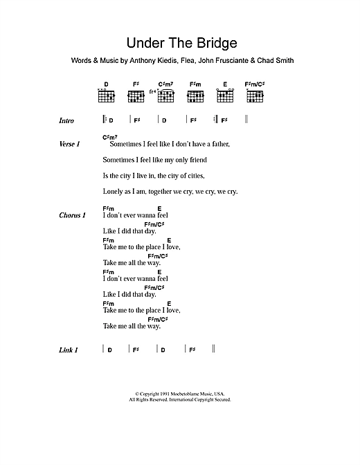 Download All Saints Under The Bridge sheet music and printable PDF score & R & B music notes