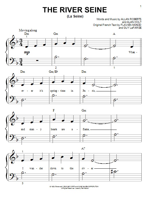 Download Allan Roberts The River Seine (La Seine) sheet music and printable PDF score & Standards music notes