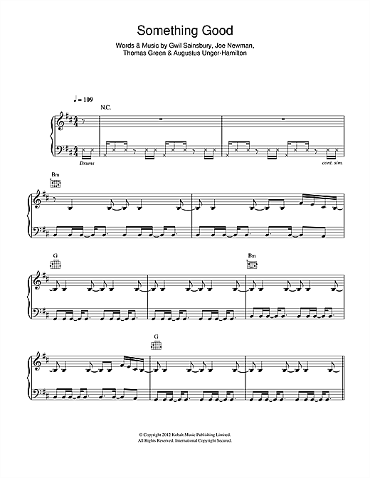Something Good Sheet Music Notes, Alt-J Chords | Download.