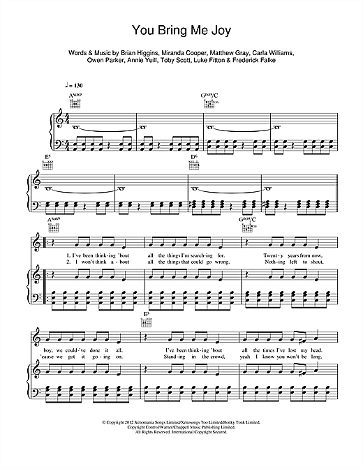 Preview Amelia Lily You Bring Me Joy Dance sheet music, notes and chords for Piano, Vocal & Guitar (Right-Hand Melody), SKU: 114757 sheet music, piano notes, chords, guitar tabs, score, transpose, transcribe, how to play, guide, download, learn, tutorial, progression, song, artist, awards, billboard, mtv, vh1, tour, single, album, release