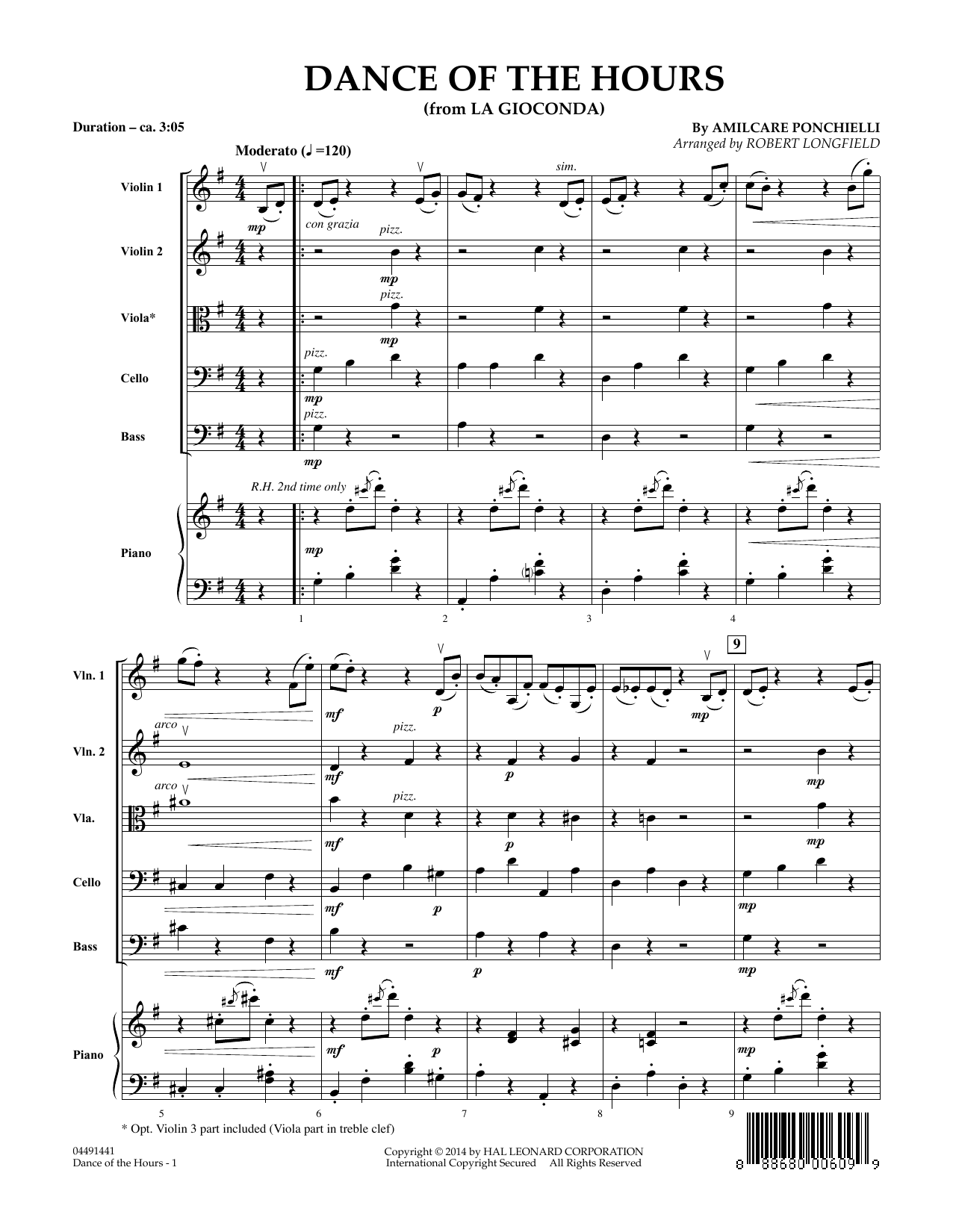 Download Amilcare Ponchielli Dance of the Hours (arr. Robert Longfield) - Conductor Score (Full Score) sheet music and printable PDF score & Classical music notes