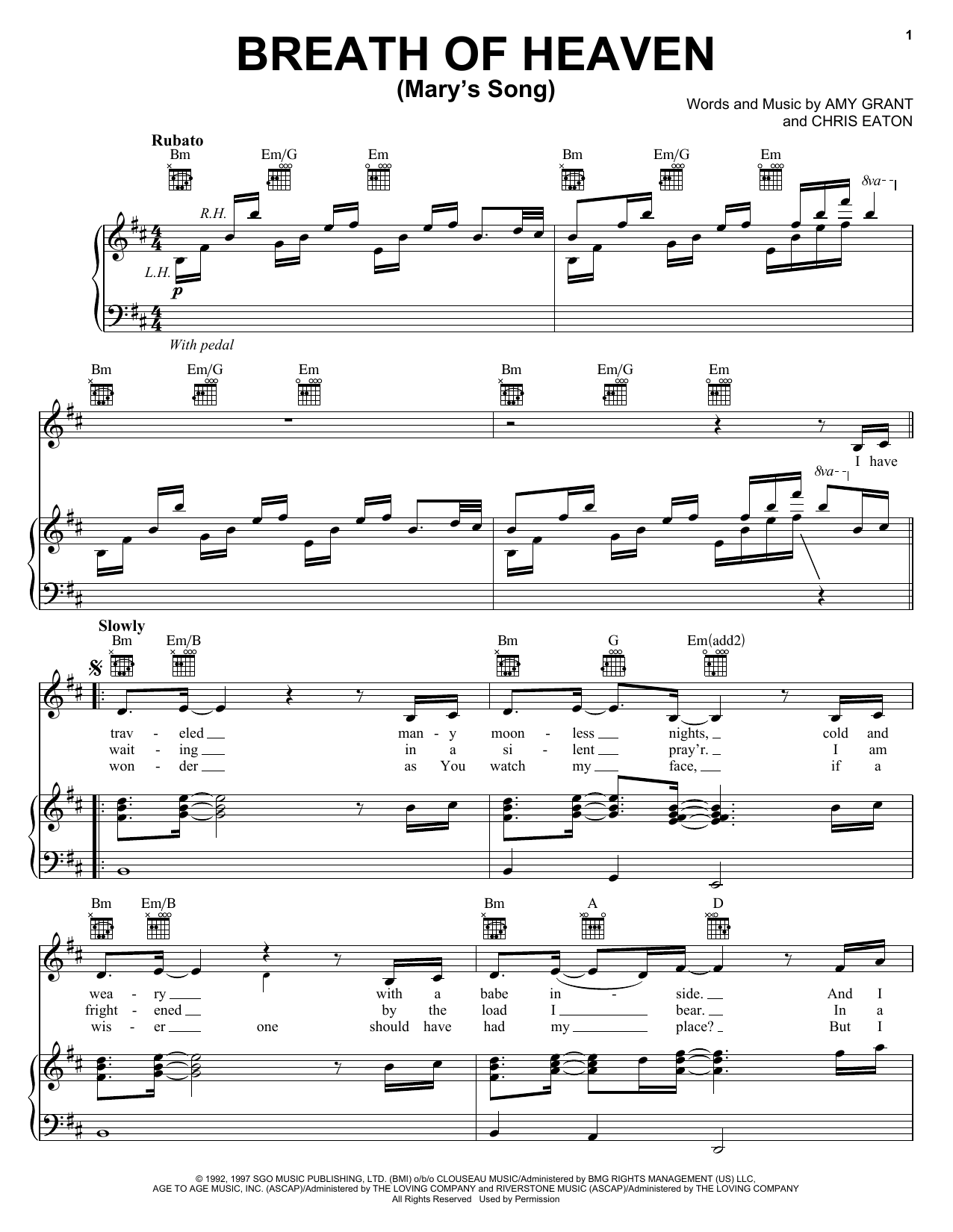 Preview Amy Grant Breath Of Heaven (Mary's Song) Religious sheet music, notes and chords for Piano, SKU: 59604 sheet music, piano notes, chords, guitar tabs, score, transpose, transcribe, how to play, guide, download, learn, tutorial, progression, song, artist, awards, billboard, mtv, vh1, tour, single, album, release