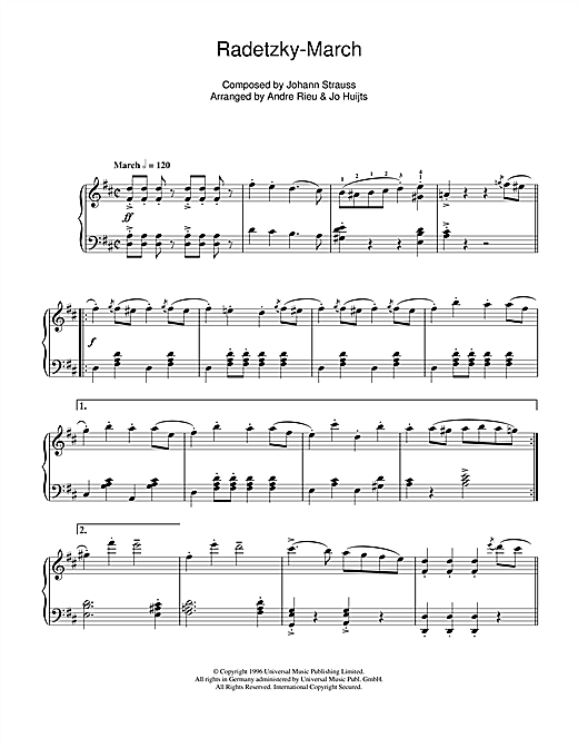 Preview Andre Rieu Radetsky Classical sheet music, notes and chords for Piano, SKU: 101418 sheet music, piano notes, chords, guitar tabs, score, transpose, transcribe, how to play, guide, download, learn, tutorial, progression, song, artist, awards, billboard, mtv, vh1, tour, single, album, release