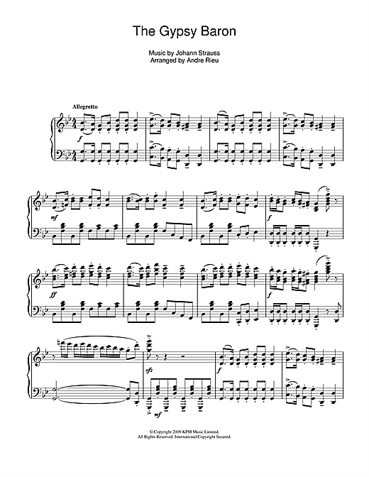 Preview Andre Rieu The Gypsy Baron Classical sheet music, notes and chords for Piano, SKU: 101439 sheet music, piano notes, chords, guitar tabs, score, transpose, transcribe, how to play, guide, download, learn, tutorial, progression, song, artist, awards, billboard, mtv, vh1, tour, single, album, release