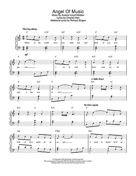 Preview Andrew Lloyd Webber Angel Of Music (from The Phantom Of The Opera) Musicals sheet music, notes and chords for Piano, SKU: 18372 sheet music, piano notes, chords, guitar tabs, score, transpose, transcribe, how to play, guide, download, learn, tutorial, progression, song, artist, awards, billboard, mtv, vh1, tour, single, album, release