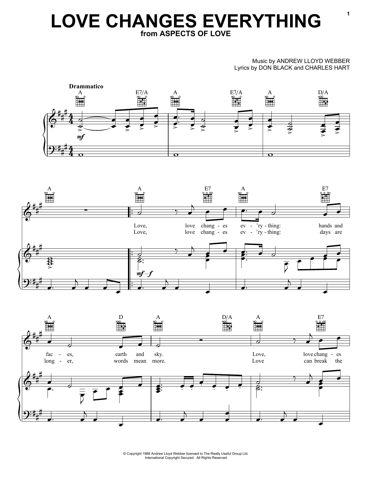 Preview Andrew Lloyd Webber Love Changes Everything Love sheet music, notes and chords for Educational Piano, SKU: 52943 sheet music, piano notes, chords, guitar tabs, score, transpose, transcribe, how to play, guide, download, learn, tutorial, progression, song, artist, awards, billboard, mtv, vh1, tour, single, album, release