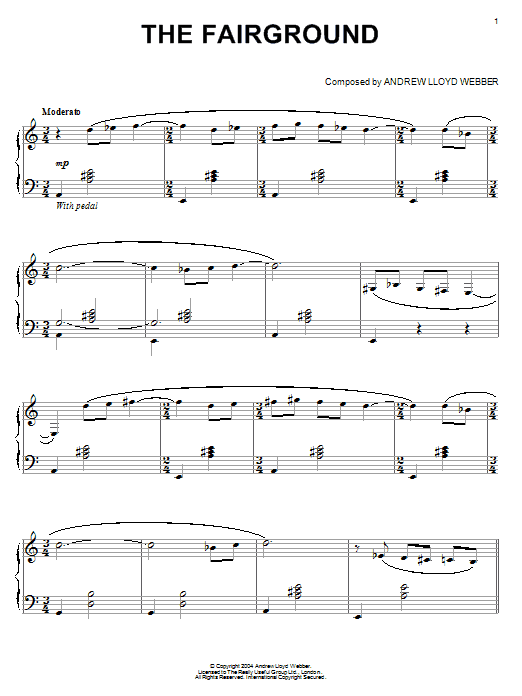 Preview Andrew Lloyd Webber The Fairground Pop sheet music, notes and chords for Piano, SKU: 32055 Download Andrew Lloyd Webber The Fairground sheet music and printable PDF score & Pop music notes