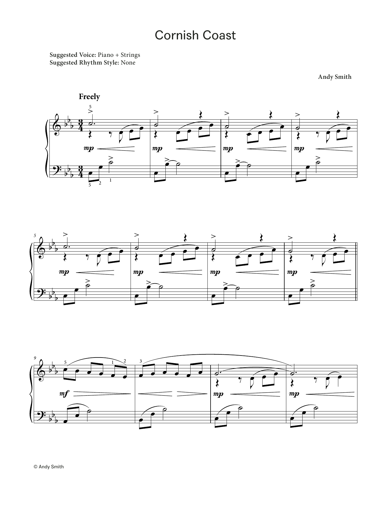 Andy Smith Cornish Coast (LCME Electronic Keyboard Grade 5 List B) Sheet Music & Chords for Piano Solo - Download or Print PDF