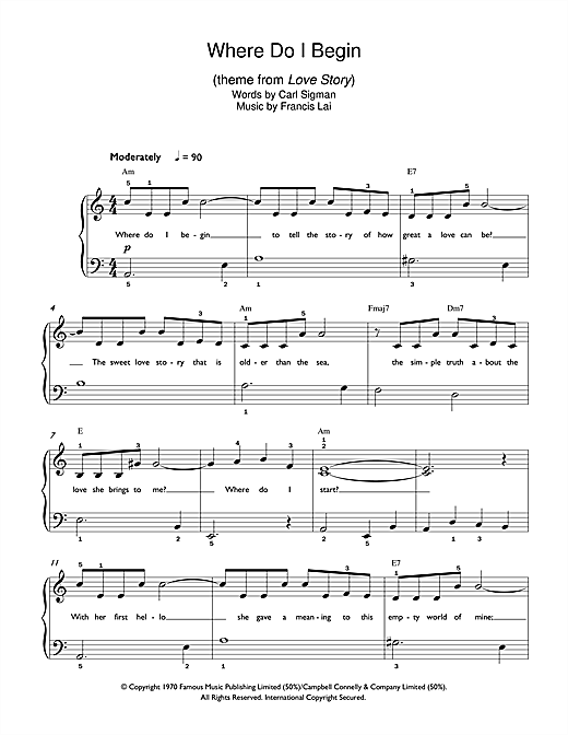 Preview Andy Williams Where Do I Begin (theme from Love Story) Film and TV sheet music, notes and chords for Saxophone, SKU: 44275 sheet music, piano notes, chords, guitar tabs, score, transpose, transcribe, how to play, guide, download, learn, tutorial, progression, song, artist, awards, billboard, mtv, vh1, tour, single, album, release