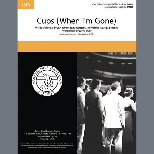 Anna Kendrick Anna Kendrick, Cups (When I'm Gone) (from Pitch Perfect) (arr. Kirby Shaw), TTBB Choir