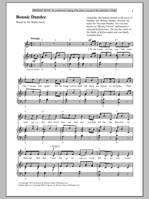 Preview Anonymous Bonnie Dundee Unclassified sheet music, notes and chords for Piano, SKU: 89667 sheet music, piano notes, chords, guitar tabs, score, transpose, transcribe, how to play, guide, download, learn, tutorial, progression, song, artist, awards, billboard, mtv, vh1, tour, single, album, release
