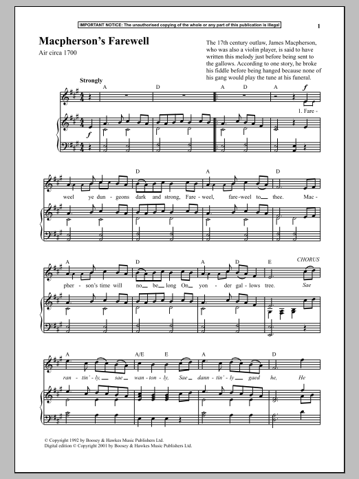 Preview Anonymous Macpherson's Farewell Unclassified sheet music, notes and chords for Piano, SKU: 89700 sheet music, piano notes, chords, guitar tabs, score, transpose, transcribe, how to play, guide, download, learn, tutorial, progression, song, artist, awards, billboard, mtv, vh1, tour, single, album, release